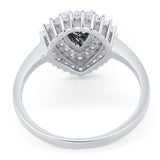 Pear Teardrop Natural Stone Halo Ring