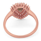 Pear Teardrop Natural Stone Halo Ring