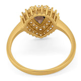 Pear Teardrop Natural Stone Halo Ring