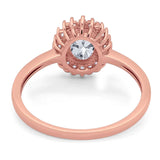 Vintage Style Oval Natural Stone Flower Ring