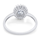 Vintage Style Oval Natural Stone Flower Ring