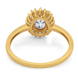 Vintage Style Oval Natural Stone Flower Ring