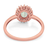 Vintage Style Oval Natural Stone Flower Ring