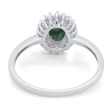 Vintage Style Oval Natural Stone Flower Ring