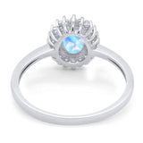 Vintage Style Oval Natural Stone Flower Ring