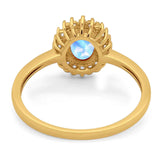 Vintage Style Oval Natural Stone Flower Ring