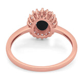 Vintage Style Oval Natural Stone Flower Ring