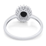 Vintage Style Oval Natural Stone Flower Ring