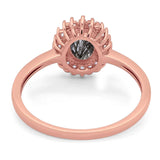 Vintage Style Oval Natural Stone Flower Ring