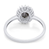 Vintage Style Oval Natural Stone Flower Ring
