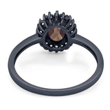 Vintage Style Oval Natural Stone Flower Ring