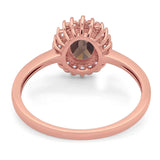 Vintage Style Oval Natural Stone Flower Ring