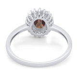 Vintage Style Oval Natural Stone Flower Ring