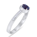 Vintage Style Round Natural Stone Solitaire Ring