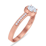 Vintage Style Round Natural Stone Solitaire Ring