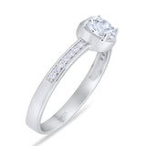 Vintage Style Round Natural Stone Solitaire Ring