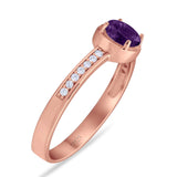 Vintage Style Round Natural Stone Solitaire Ring