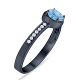 Vintage Style Round Natural Stone Solitaire Ring