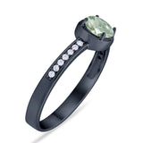 Vintage Style Round Natural Stone Solitaire Ring