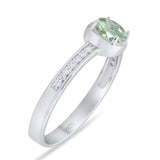 Vintage Style Round Natural Stone Solitaire Ring