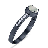 Vintage Style Round Natural Stone Solitaire Ring