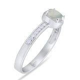 Vintage Style Round Natural Stone Solitaire Ring