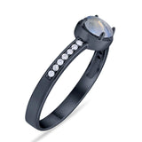 Vintage Style Round Natural Stone Solitaire Ring