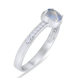 Vintage Style Round Natural Stone Solitaire Ring