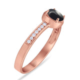 Vintage Style Round Natural Stone Solitaire Ring