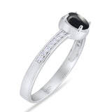 Vintage Style Round Natural Stone Solitaire Ring