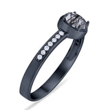 Vintage Style Round Natural Stone Solitaire Ring