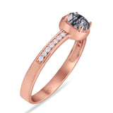 Vintage Style Round Natural Stone Solitaire Ring
