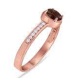 Vintage Style Round Natural Stone Solitaire Ring