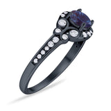 Art Deco Round Natural Stone Ring