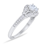 Art Deco Round Natural Stone Ring