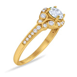 Art Deco Round Natural Stone Ring