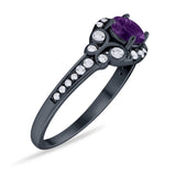 Art Deco Round Natural Stone Ring