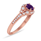 Art Deco Round Natural Stone Ring