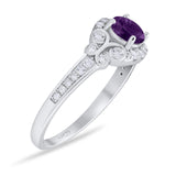 Art Deco Round Natural Stone Ring