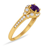 Art Deco Round Natural Stone Ring