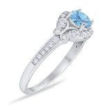 Art Deco Round Natural Stone Ring