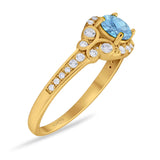 Art Deco Round Natural Stone Ring