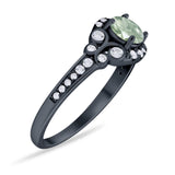 Art Deco Round Natural Stone Ring