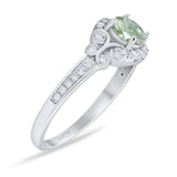 Art Deco Round Natural Stone Ring