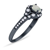 Art Deco Round Natural Stone Ring