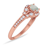 Art Deco Round Natural Stone Ring