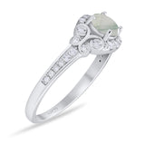 Art Deco Round Natural Stone Ring