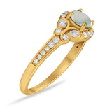 Art Deco Round Natural Stone Ring