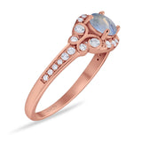 Art Deco Round Natural Stone Ring