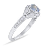 Art Deco Round Natural Stone Ring